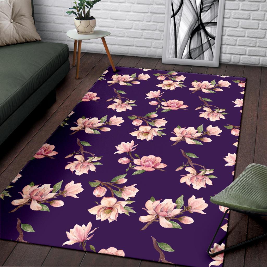 Magnolia Pattern Print Design MAG02 Area Rugs