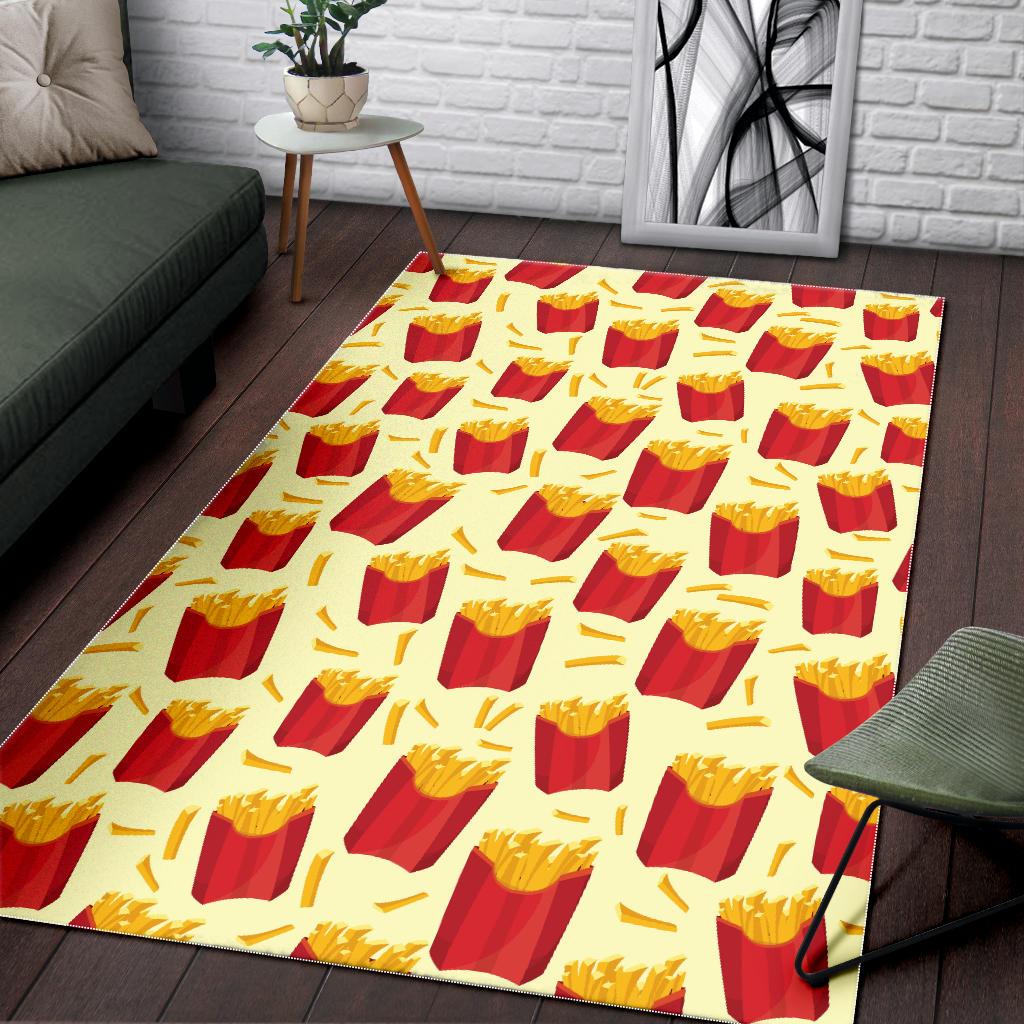 French Fries Pattern Theme Area Rug