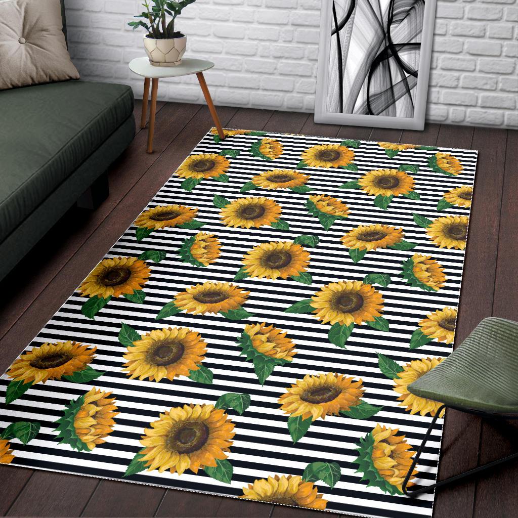 sunflowers ribbon background Area Rug