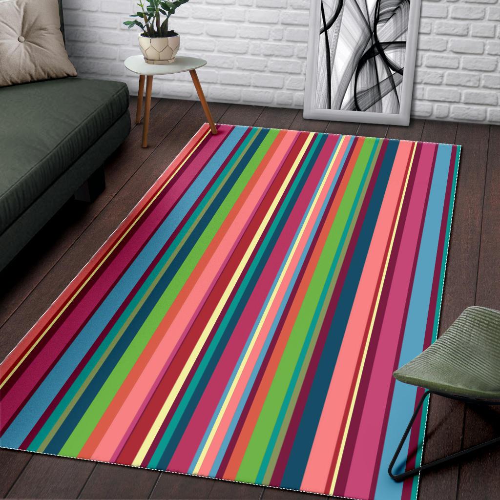Rainbow Stripe Pattern Area Rug