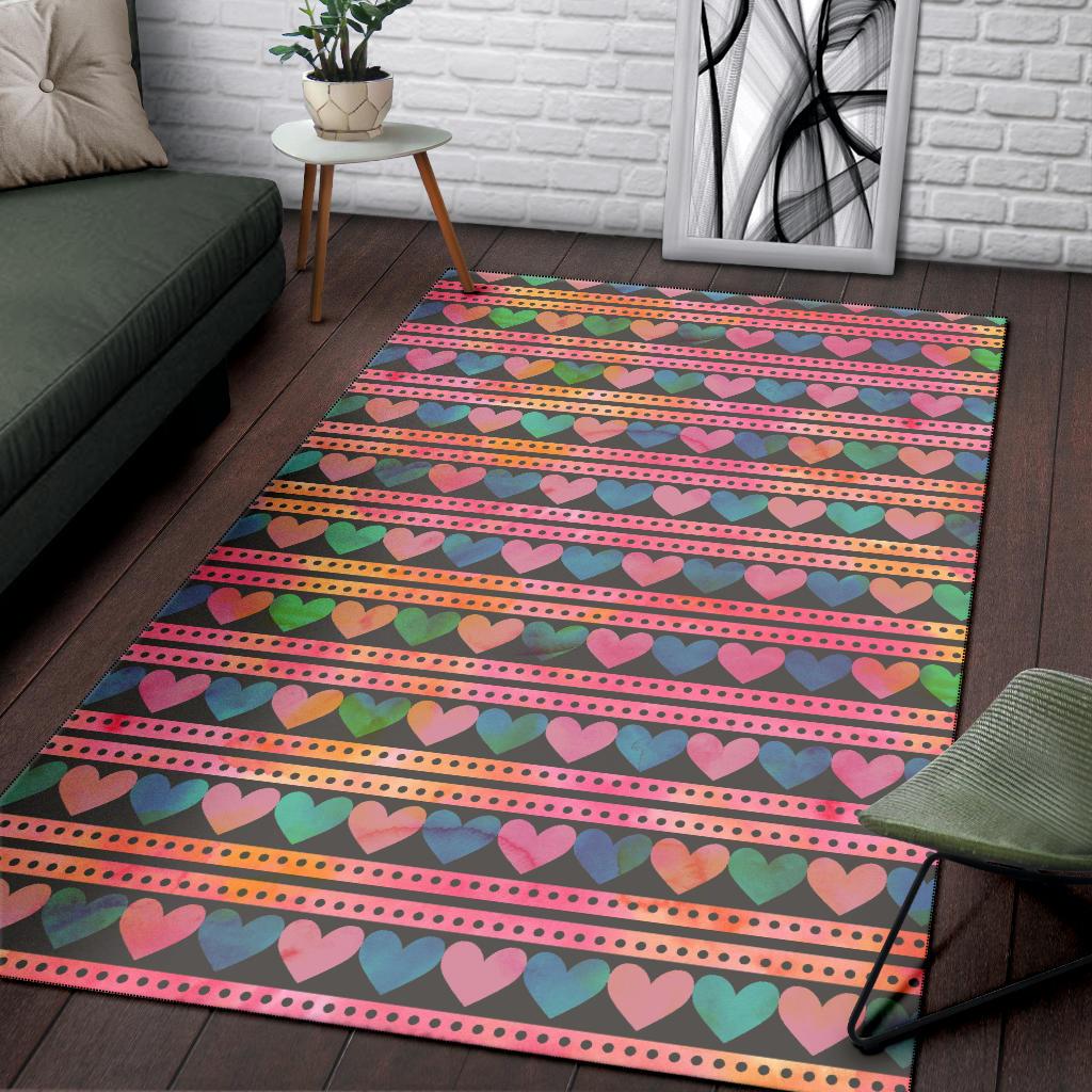 Heart Pattern Print Design HE010 Area Rugs
