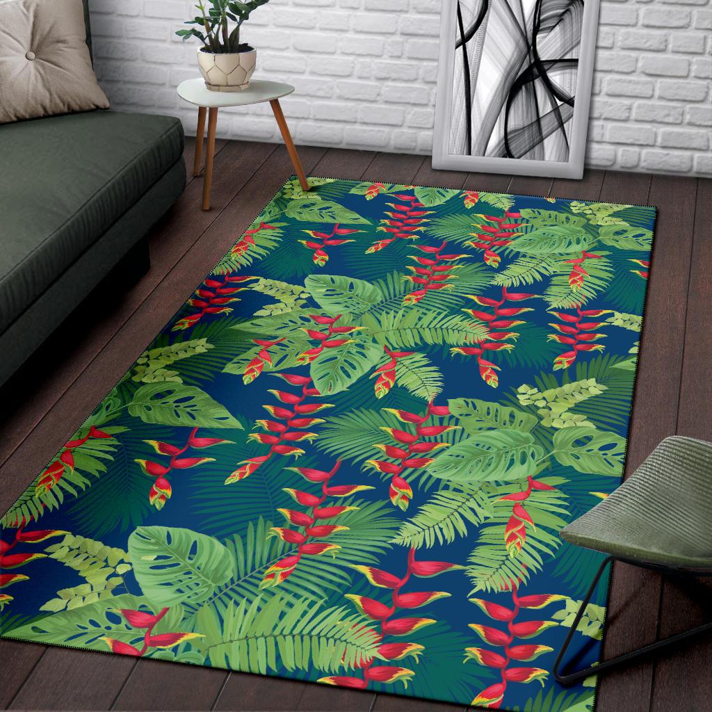 Heliconia Pattern Print Design HL08 Area Rugs