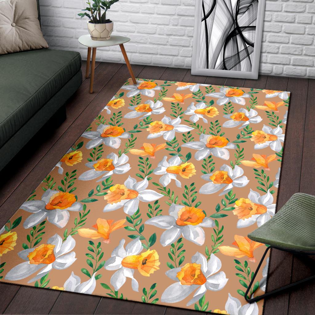 Daffodils Pattern Print Design DF04 Area Rugs
