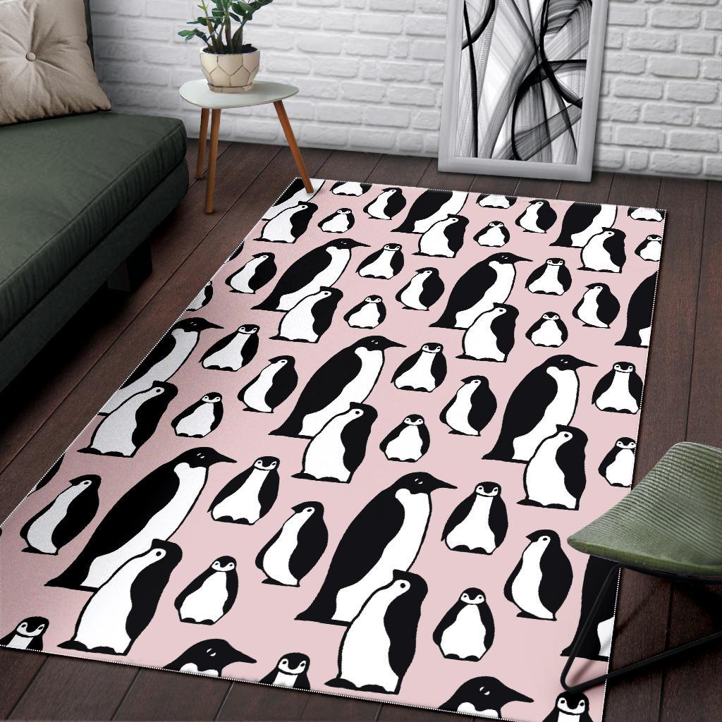 Penguin Pattern Background Area Rug