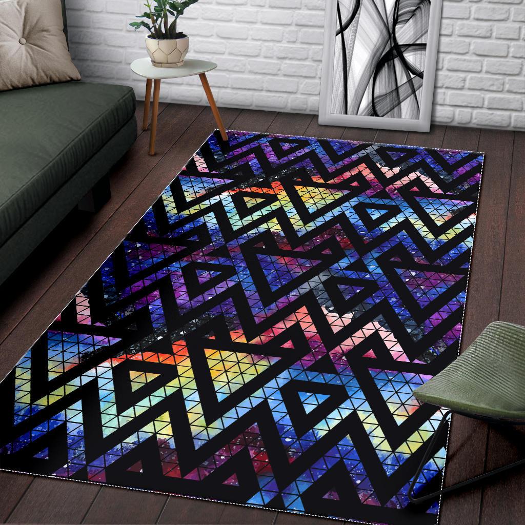 Space Colorful Tribal Galaxy Pattern Area Rug