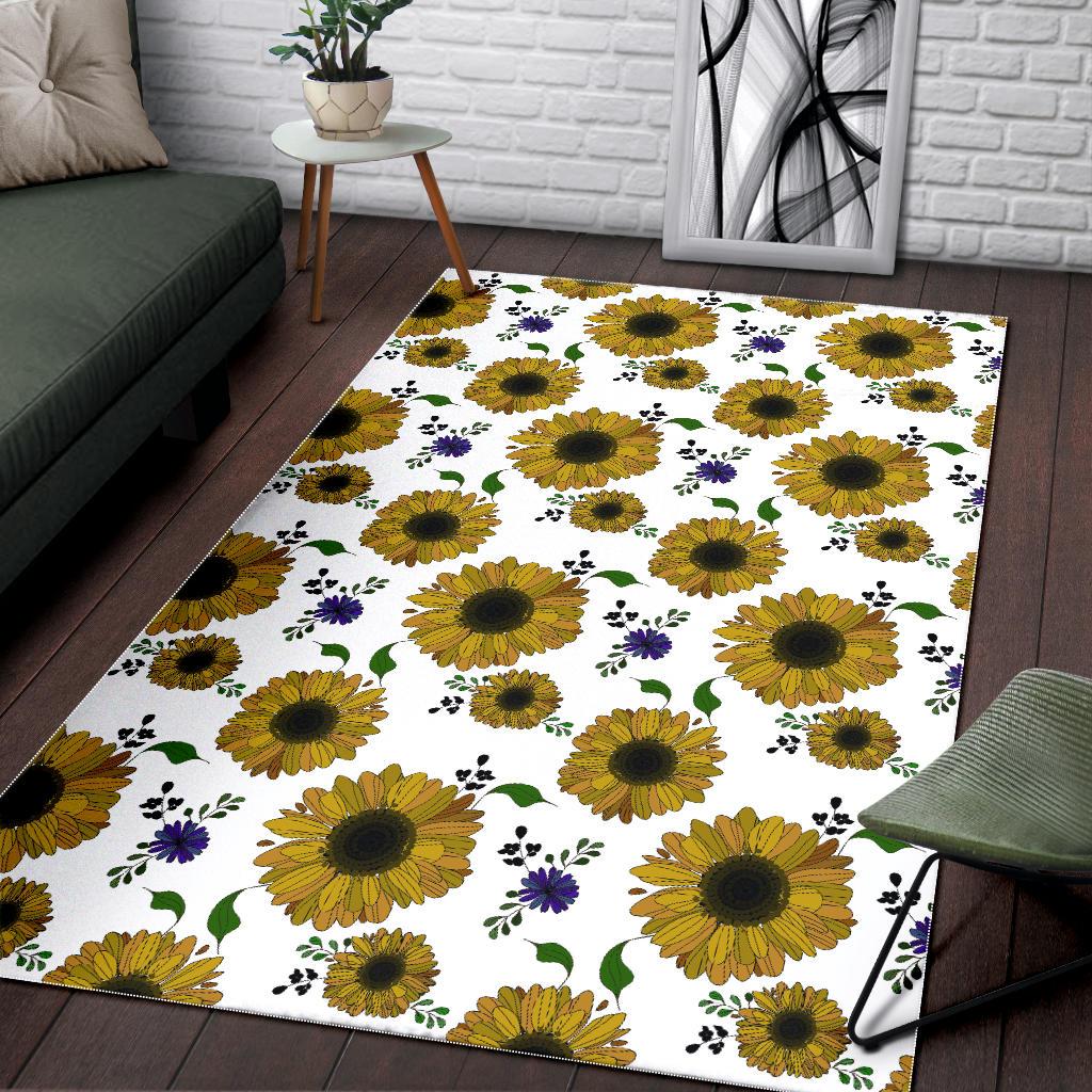Sunflower Pattern Background Area Rug