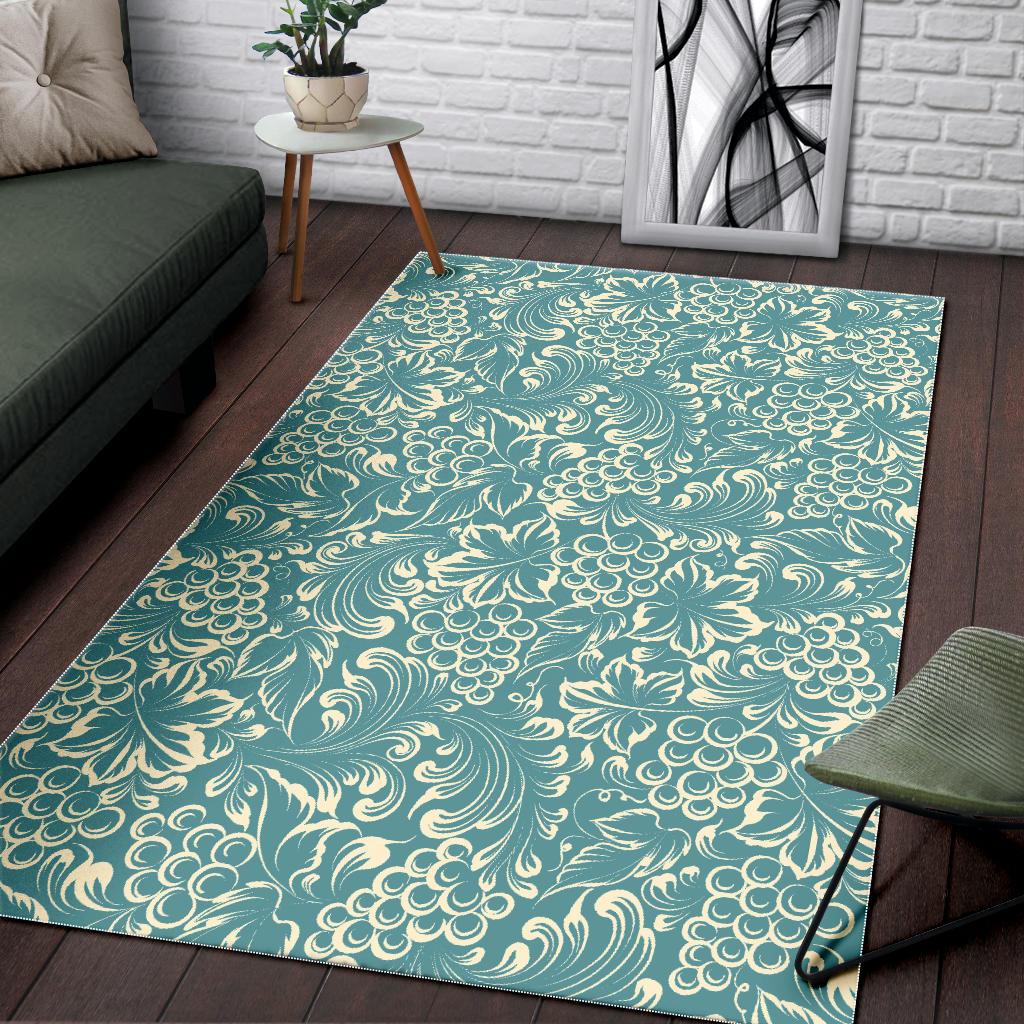 Classic Hand drawn Grape pattern Area Rug