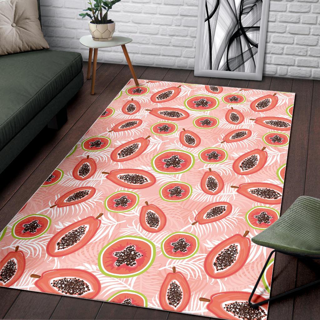 papaya leaves pattern Area Rug