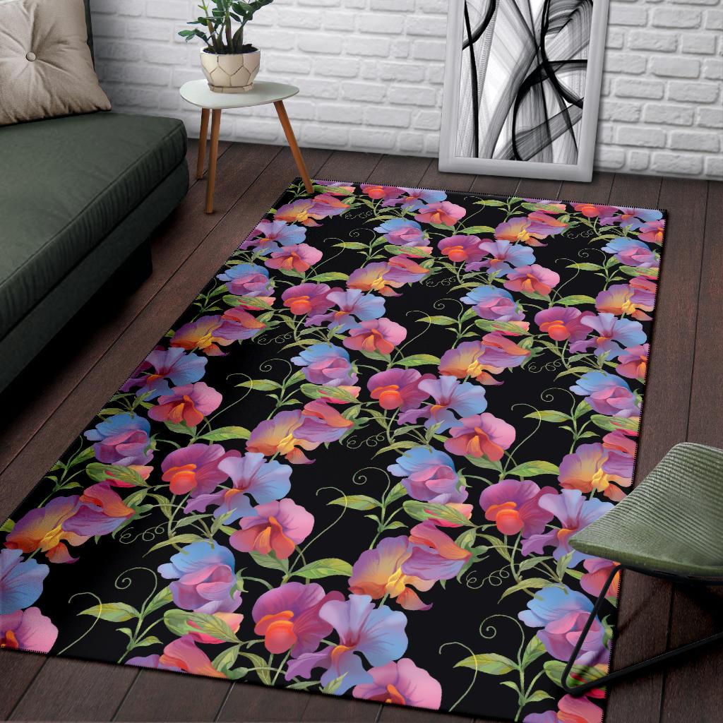 Peony Pattern Print Design PE012 Area Rugs