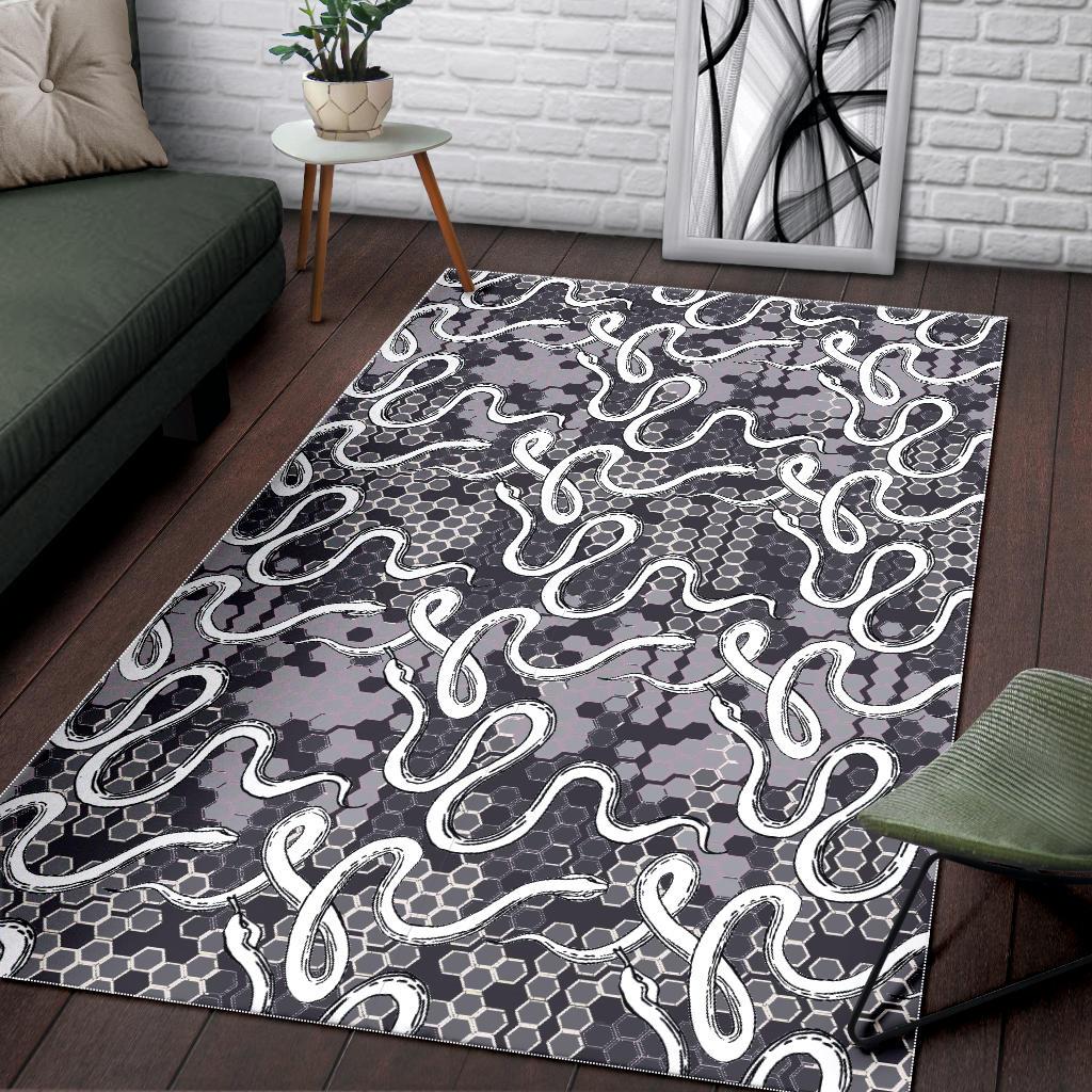 Snake Gray Pattern Area Rug