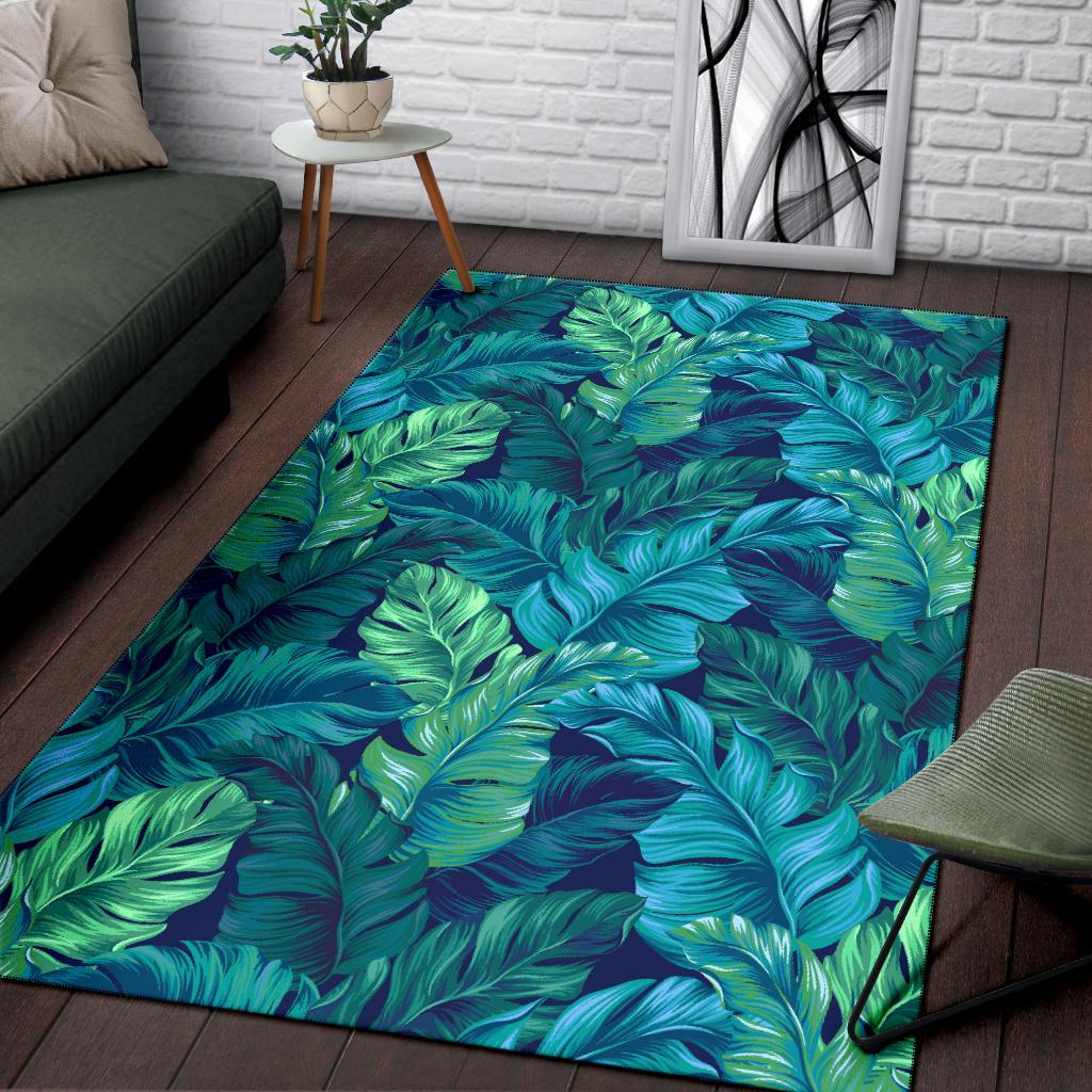Banana Leaf Pattern Print Design BL05 Area Rugs