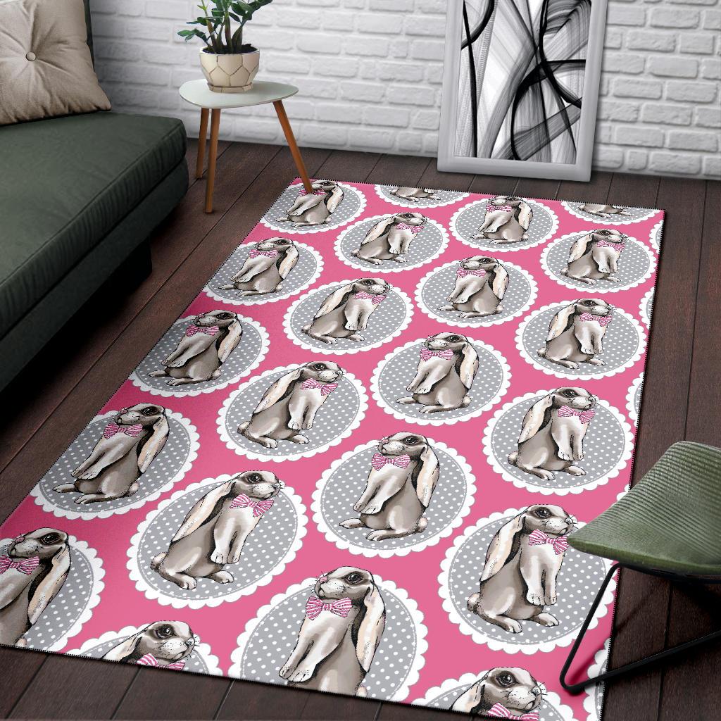 Rabbit Pattern Print Design RB019 Area Rugs