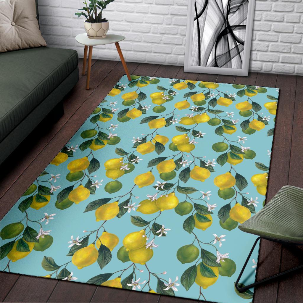 Lemon Pattern Print Design LM05 Area Rugs
