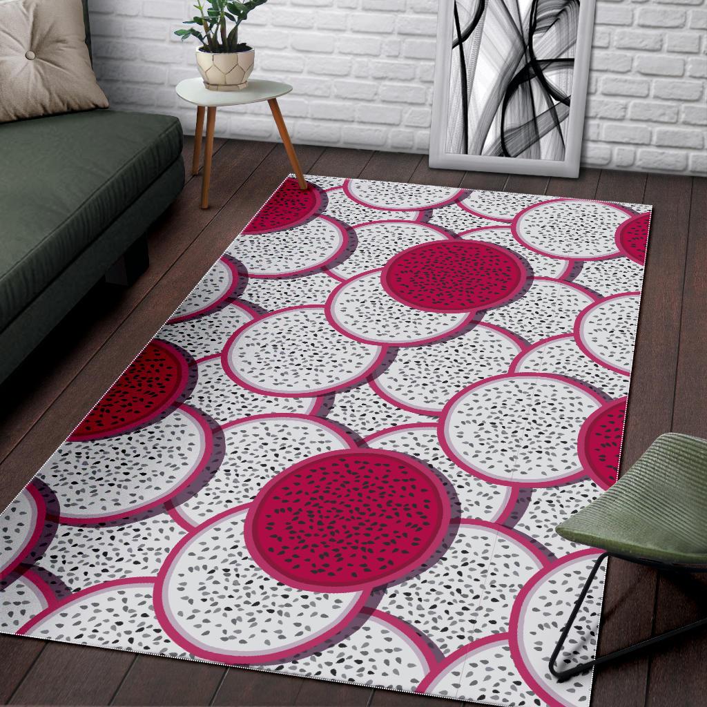 Sliced Dragon Fruit Pattern Area Rug