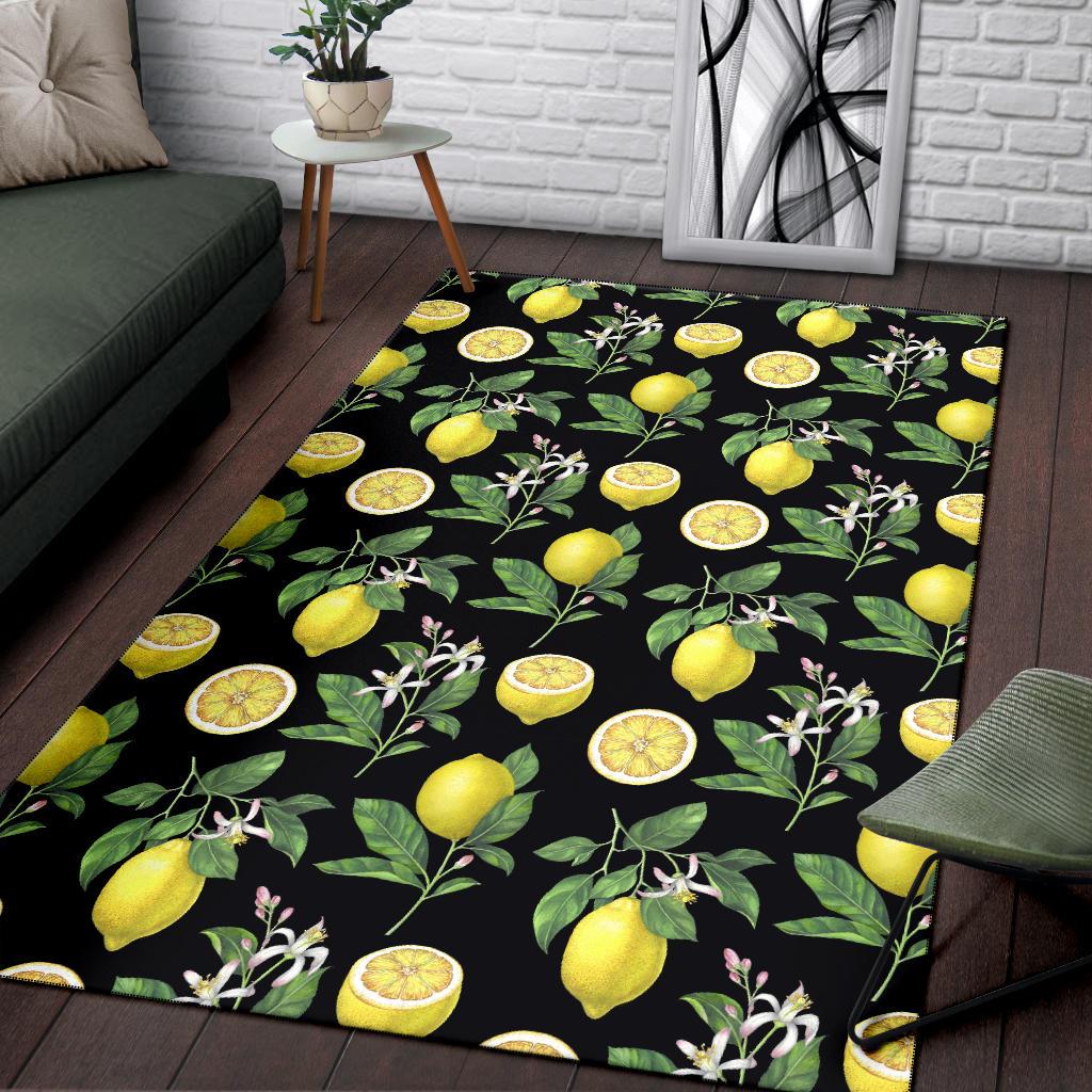 Lemon Pattern Print Design LM02 Area Rugs