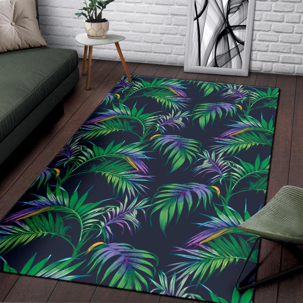 Palm Leaves Pattern Print Design PL04 Area Rugs