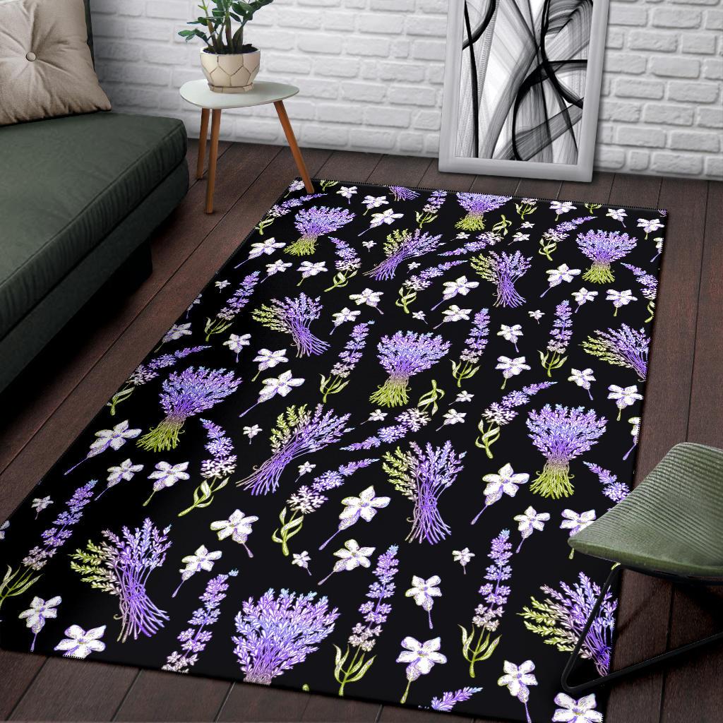 Lavender Pattern Print Design LV04 Area Rugs