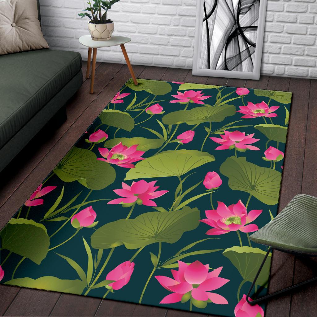Water Lily Pattern Print Design WL09 Area Rugs