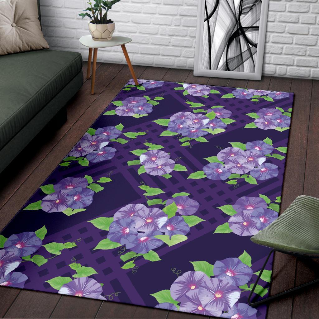 Morning Glory Pattern Print Design MG03 Area Rugs