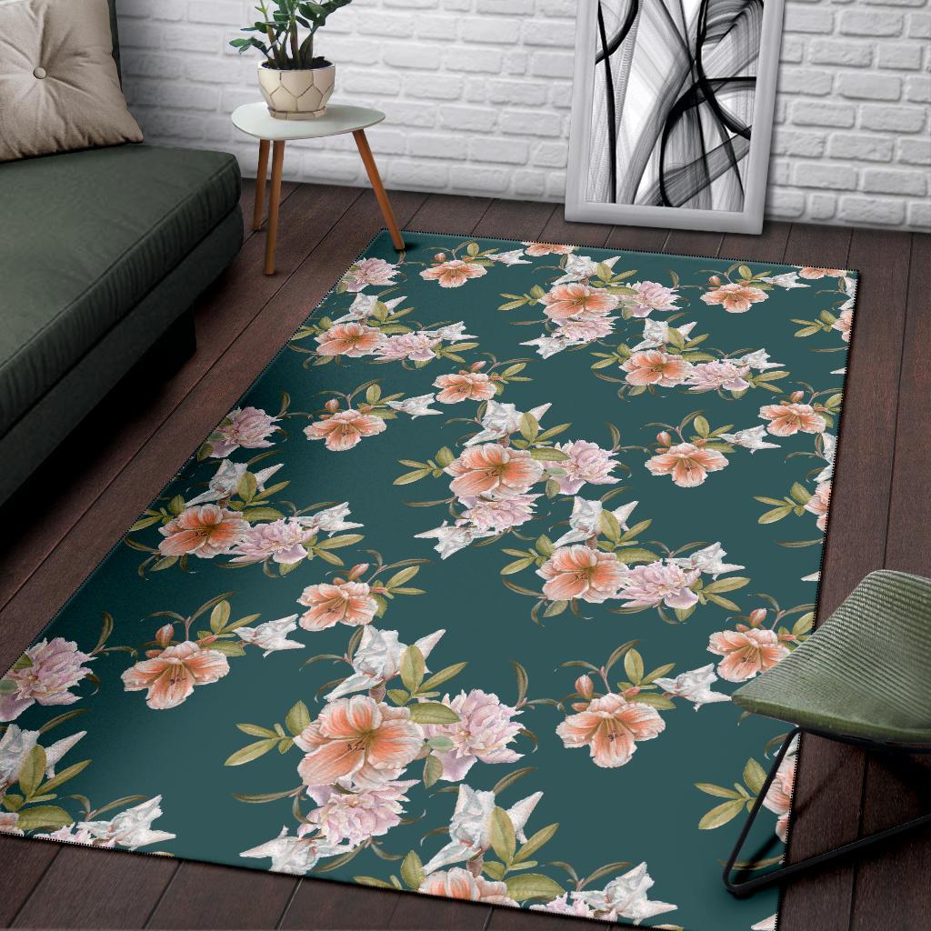Iris Pattern Print Design IR01 Area Rugs