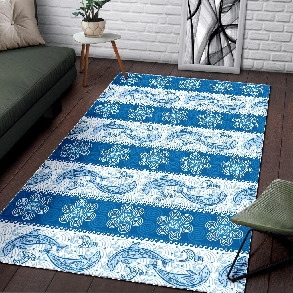 Dolphin Tribal Pattern Area Rug