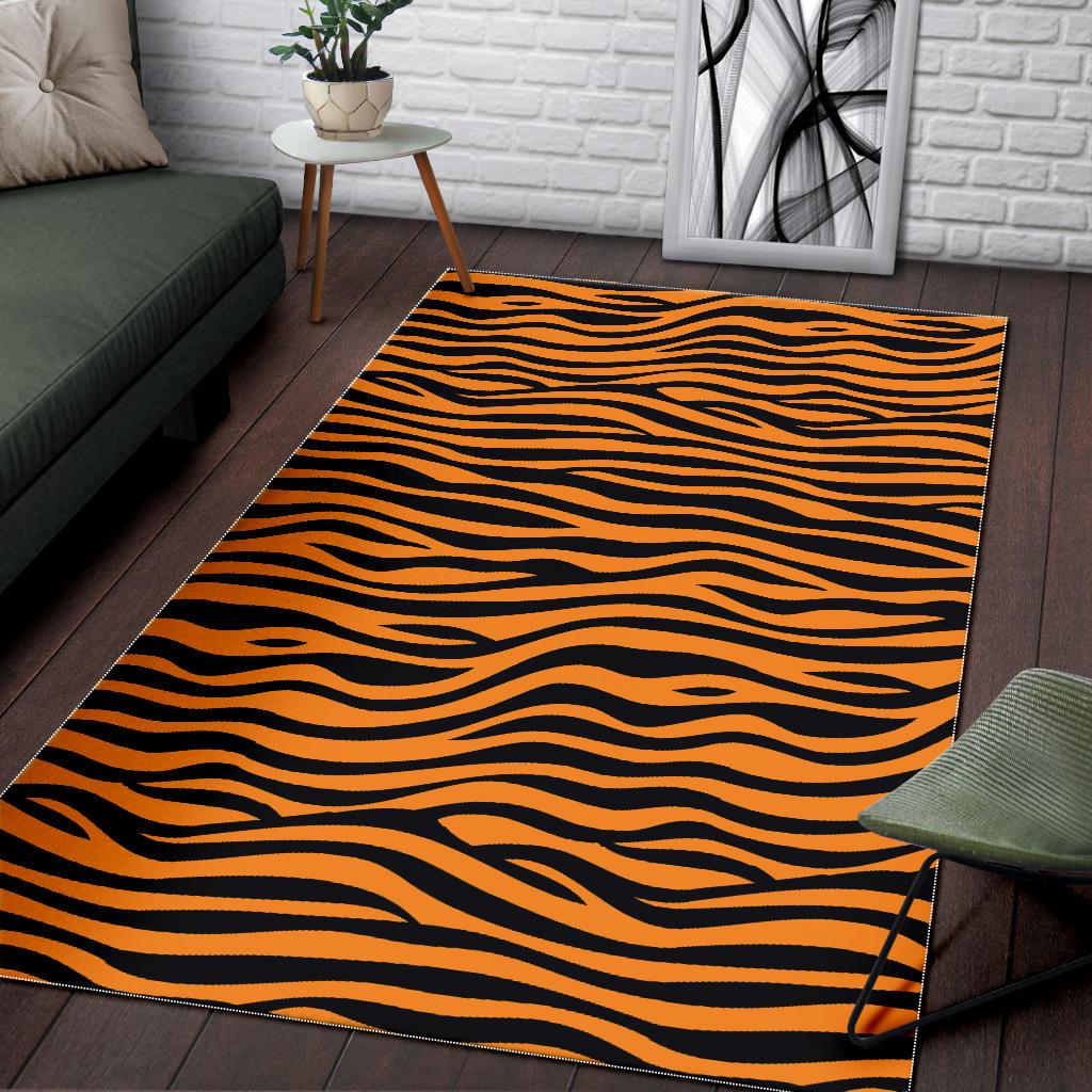 Bengal tigers skin print pattern background Area Rug