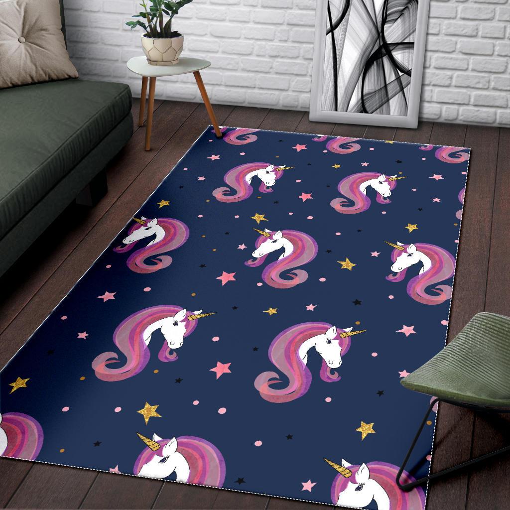 Unicorn Head Pattern Area Rug