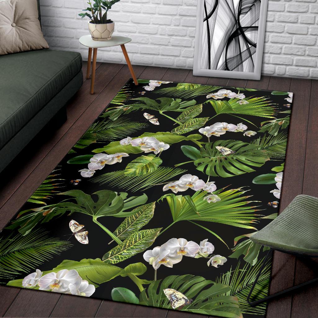Tropical Flower Pattern Print Design TF026 Area Rugs