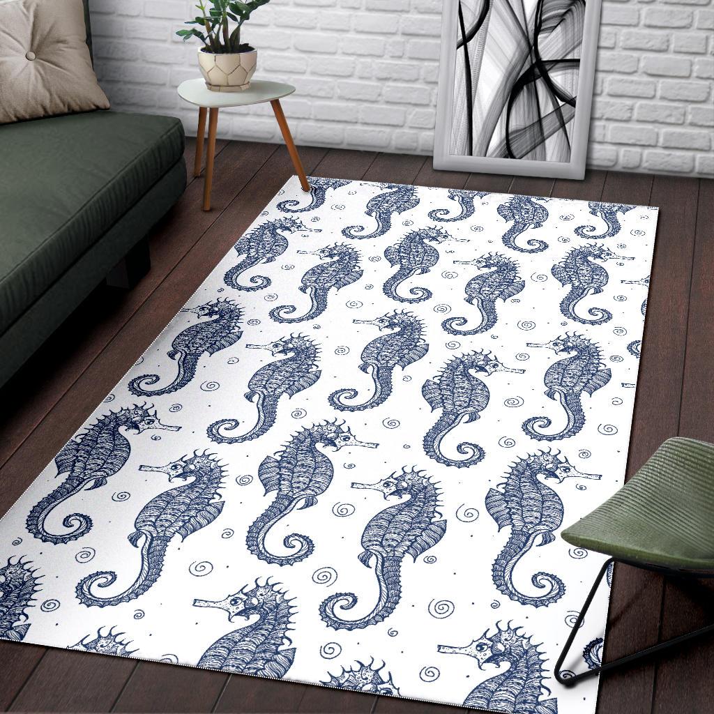 Seahorse pattern background Area Rug