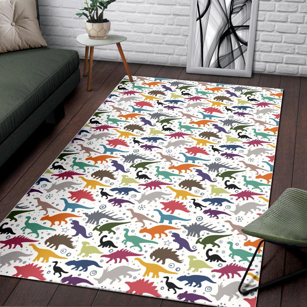 Colorful Dinosaur Pattern Area Rug