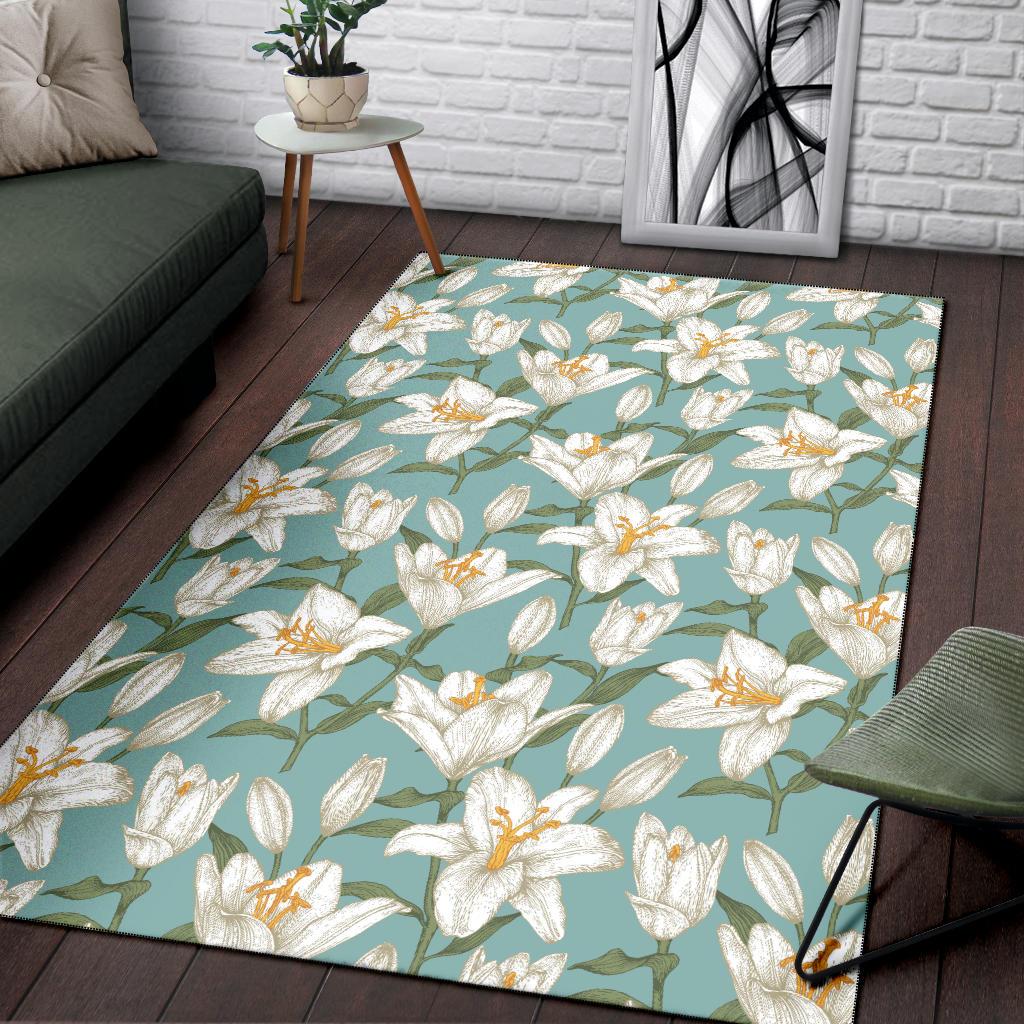 Lily Pattern Print Design LY09 Area Rugs