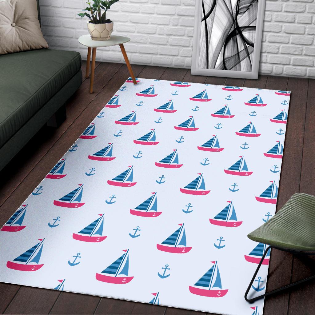 Sailboat anchor pattern Area Rug