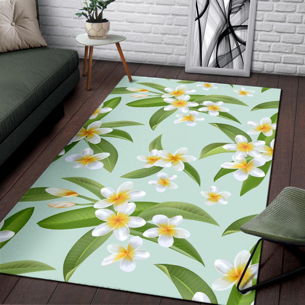 Yellow Plumeria Pattern Print Design PM024 Area Rugs