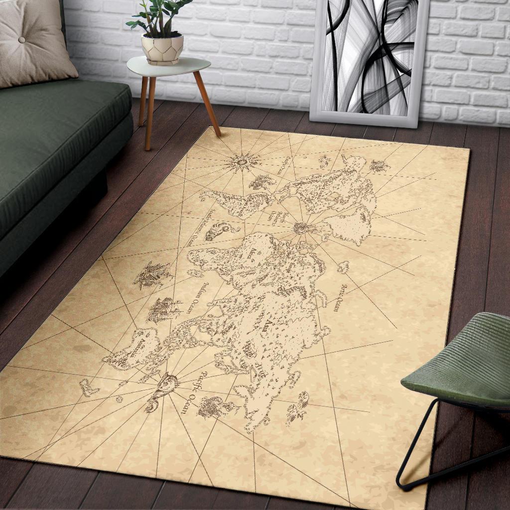 World Map Area Rug