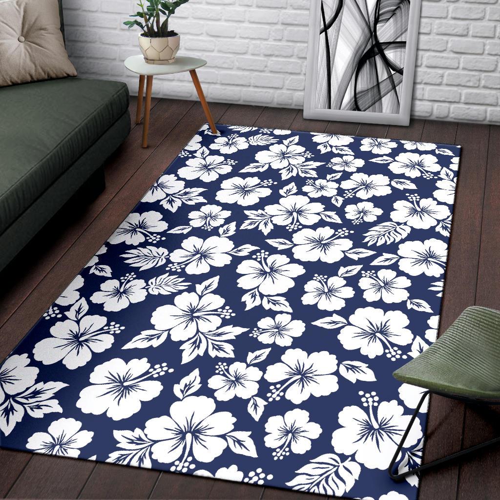 Hibiscus Pattern Print Design HB012 Area Rugs