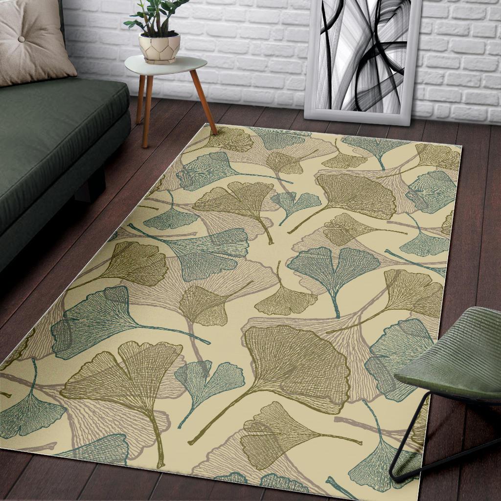 Ginkgo leaves design pattern Area Rug
