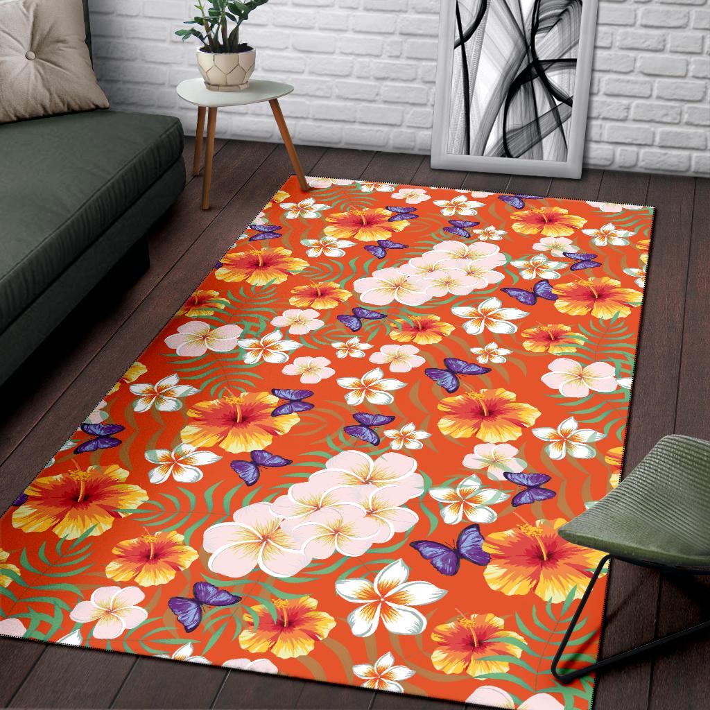 Tropical Flower Pattern Print Design TF027 Area Rugs