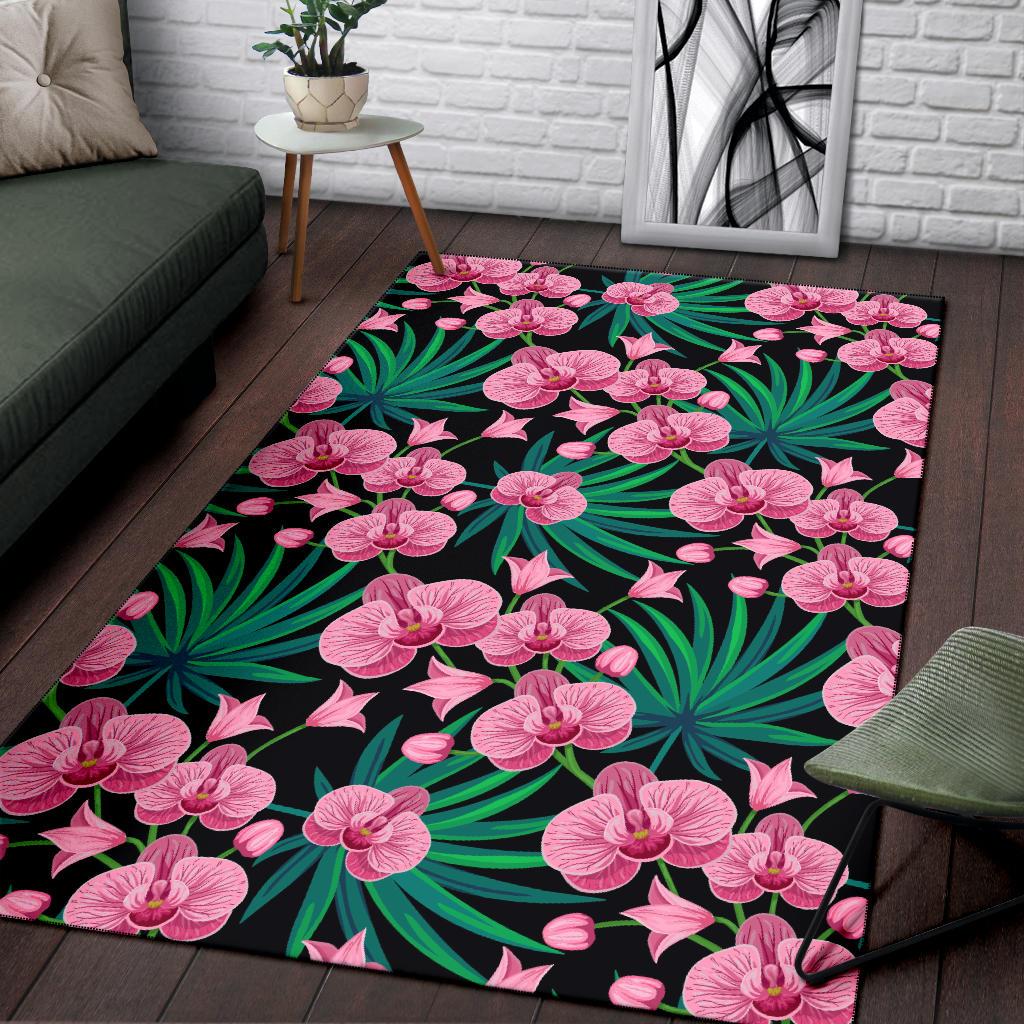 Orchid Pink Pattern Print Design OR06 Area Rugs