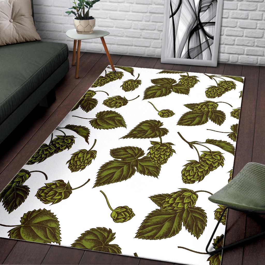 Hop Leaves Pattern Area Rug