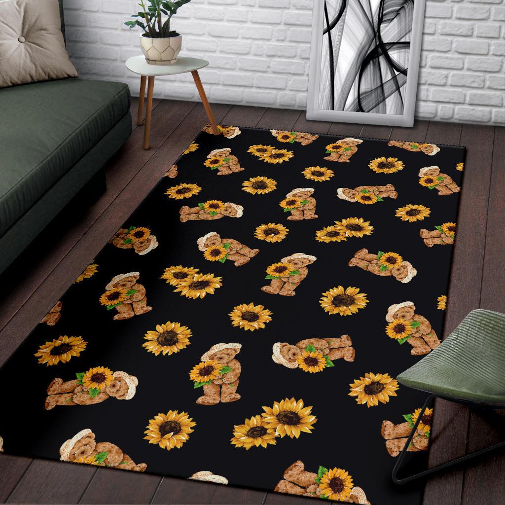 Sunflower Pattern Print Design SF016 Area Rugs