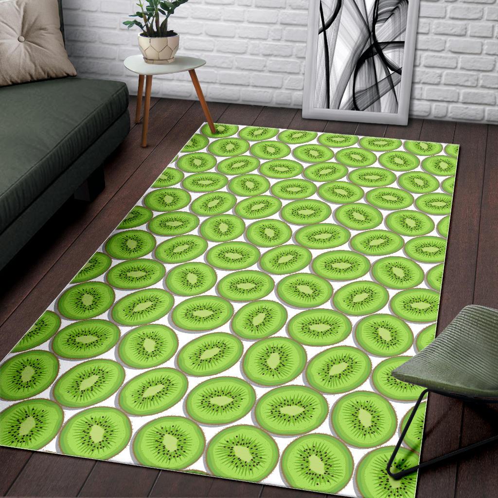 Sliced Kiwi Pattern Background Area Rug