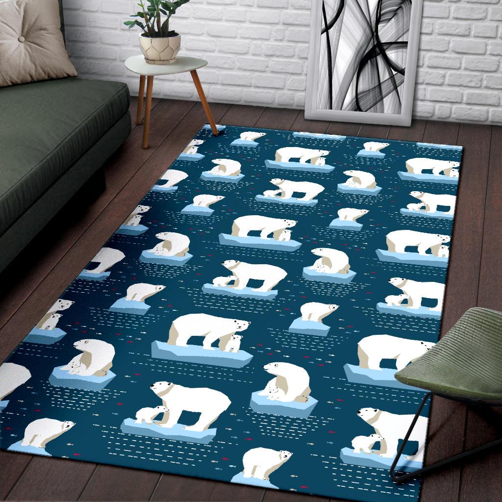 Polar Bear Pattern Print Design PB02 Area Rugs