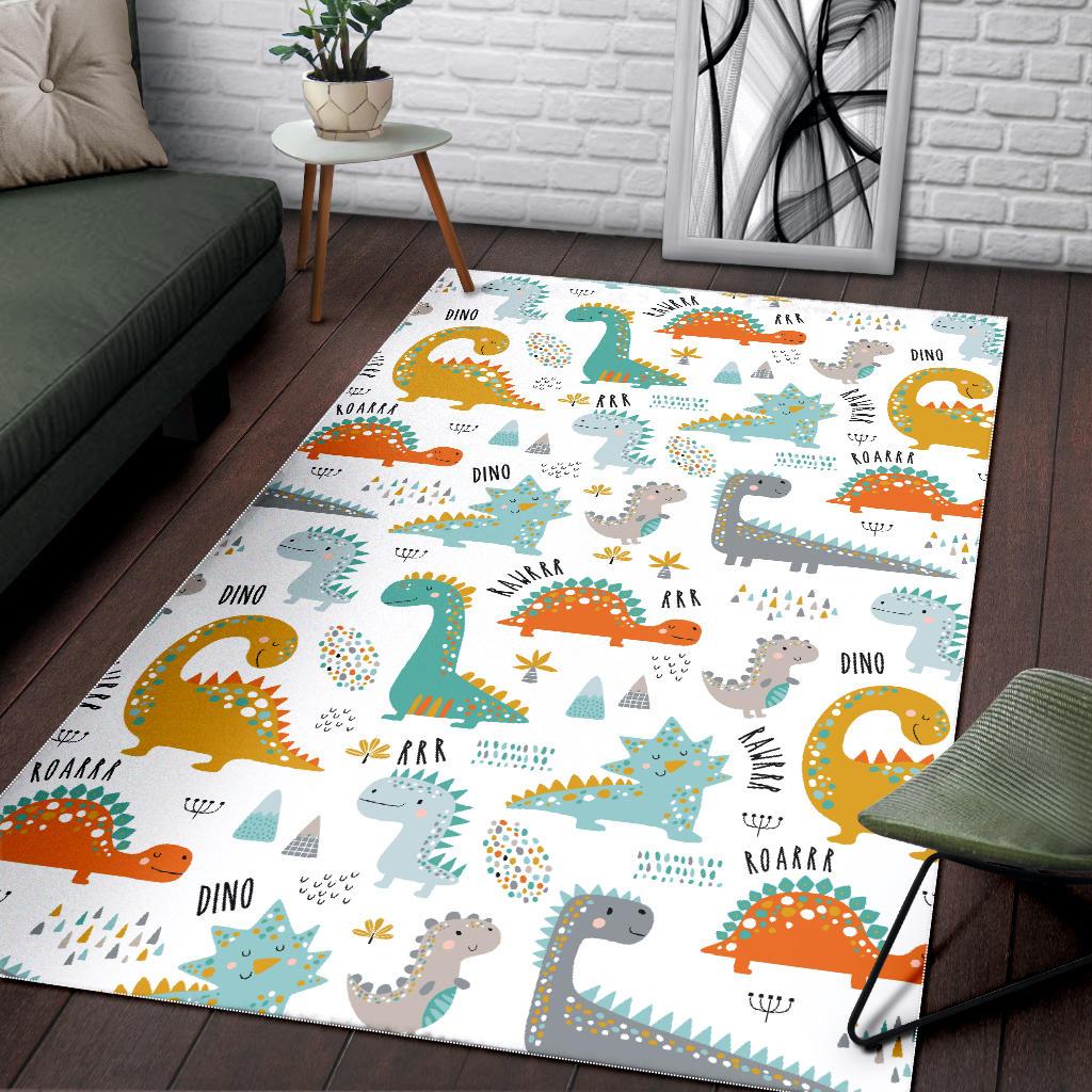 Cute funny kids dinosaurs pattern Area Rug
