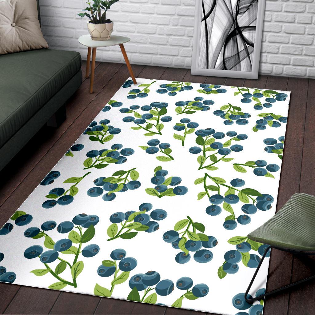 blueberry white background Area Rug