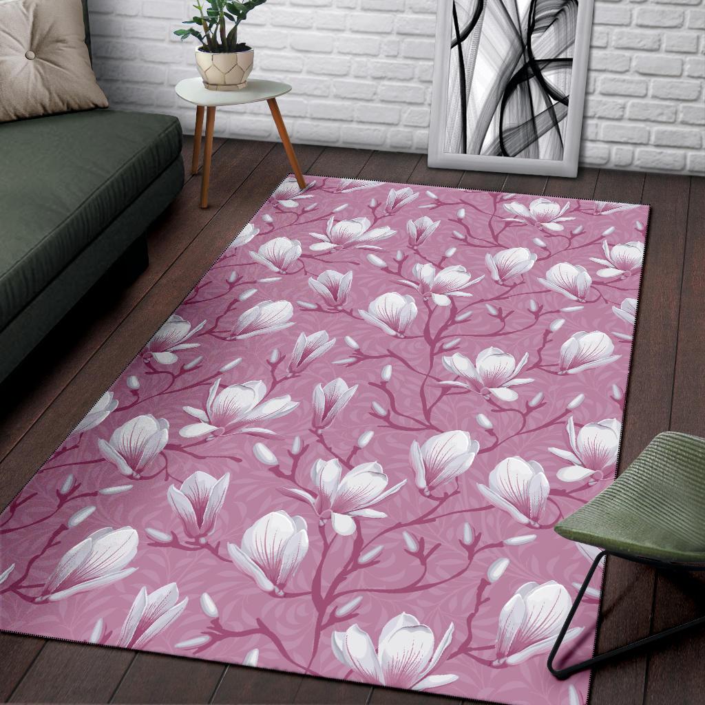 Magnolia Pattern Print Design MAG05 Area Rugs