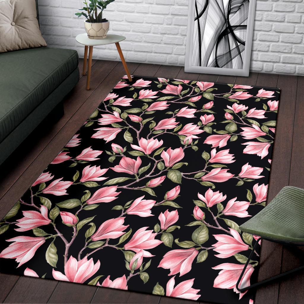 Magnolia Pattern Print Design MAG03 Area Rugs