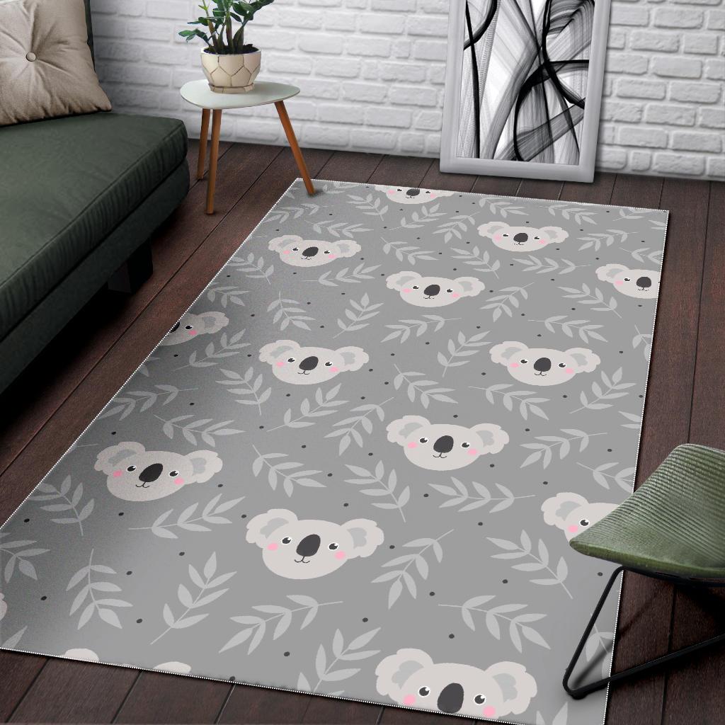 Cute koala leaves pattern Area Rug