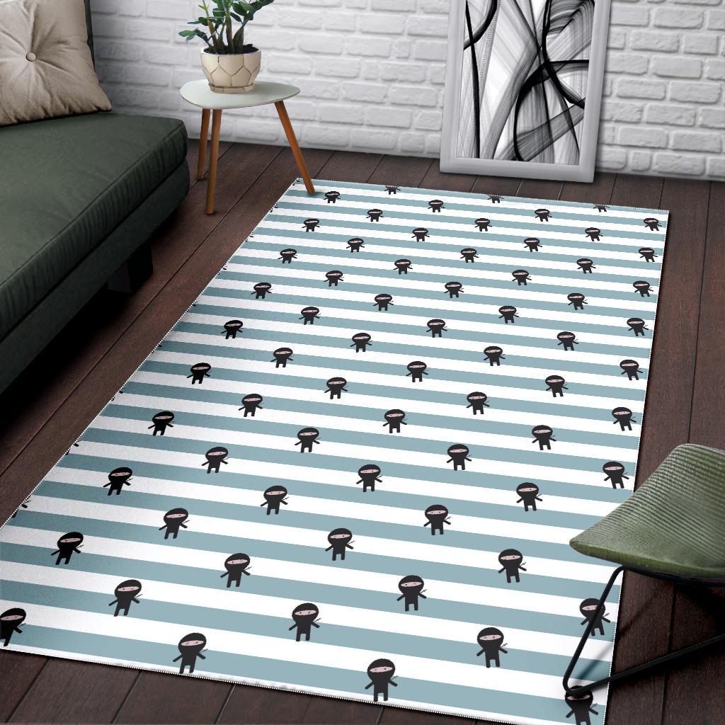 Ninja Pattern Stripe Background Area Rug