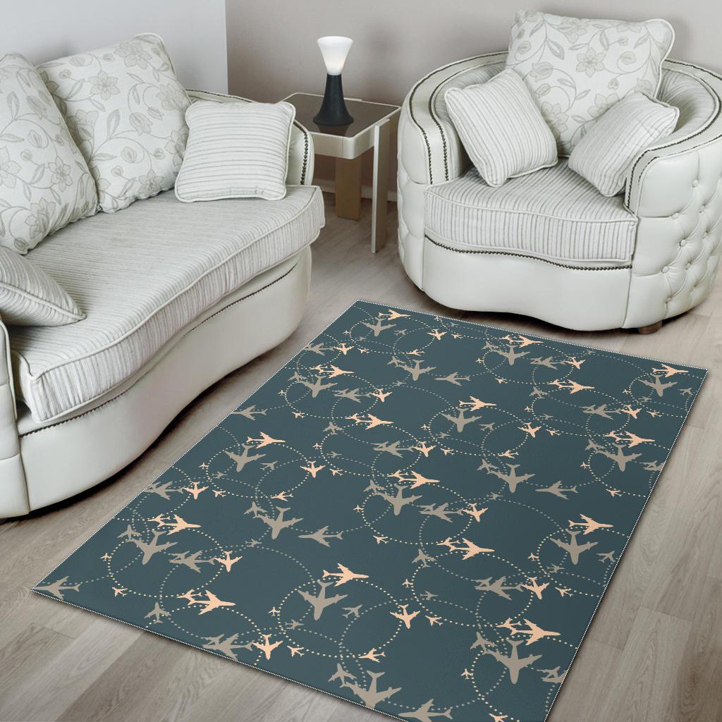 Airplane Circle Pattern Area Rug