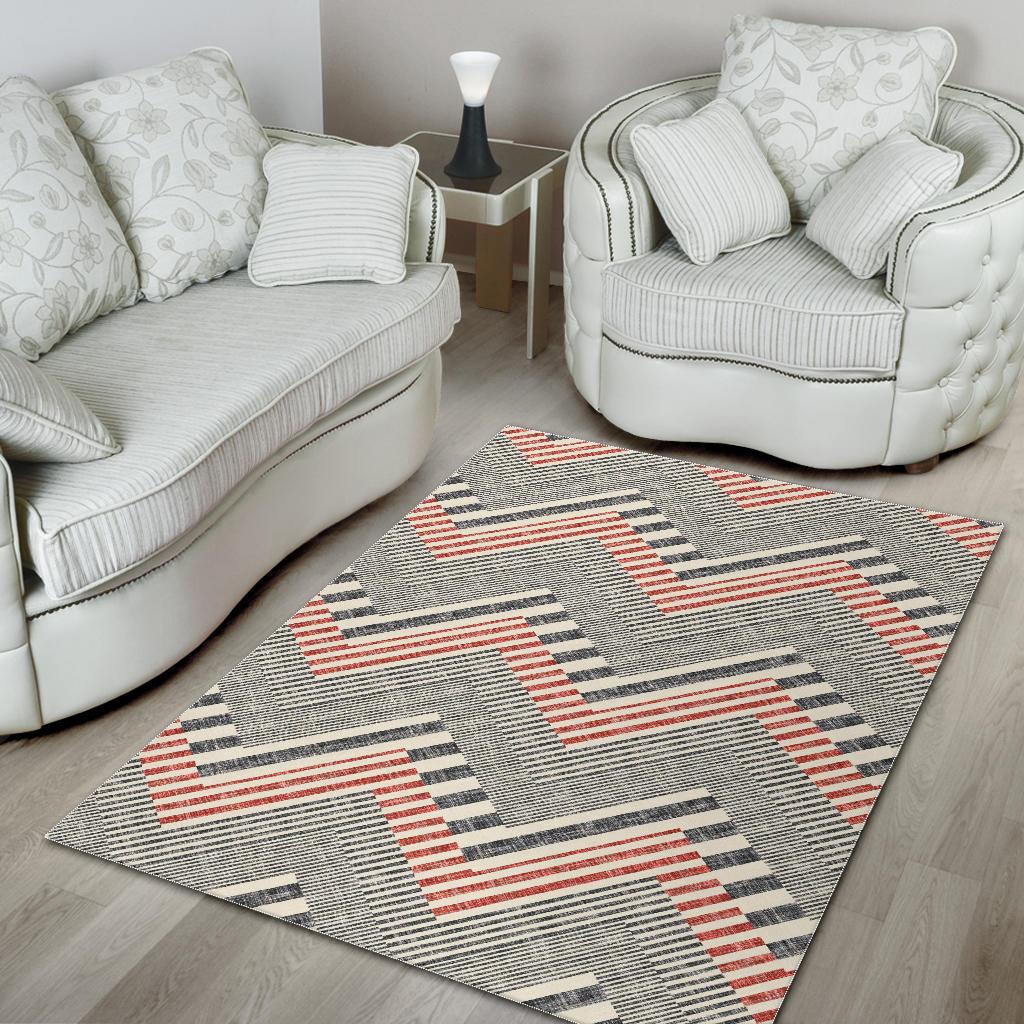 zigzag chevron striped pattern Area Rug